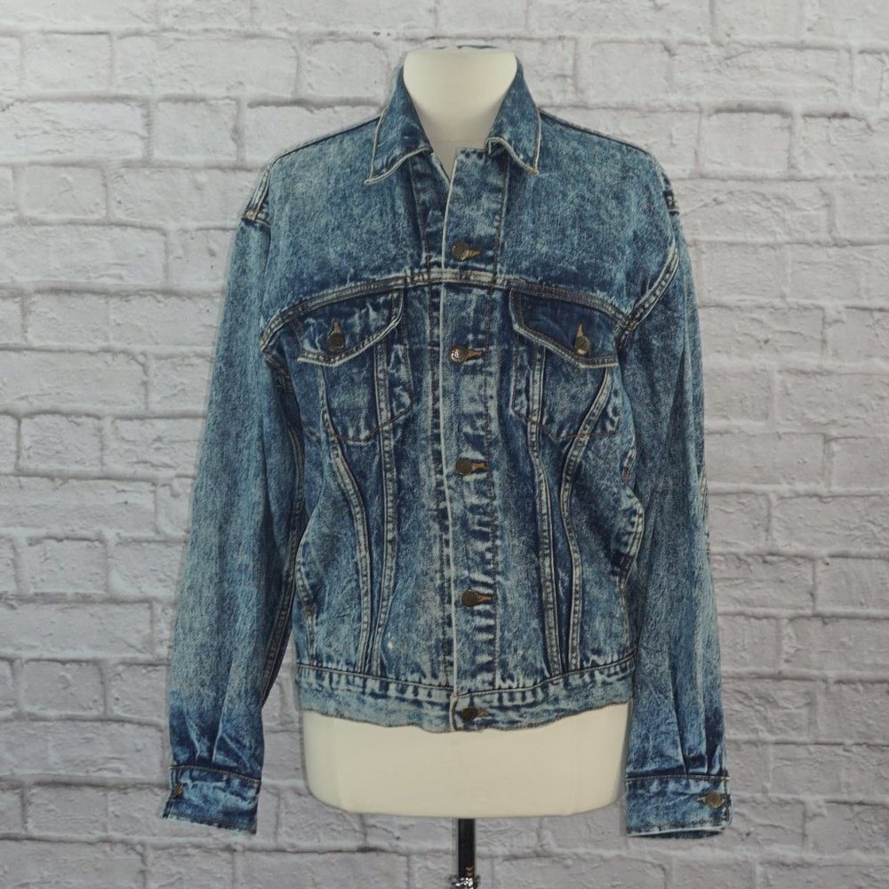 Vintage 80s Guess Acid Wash Denim Jean Jacket XL